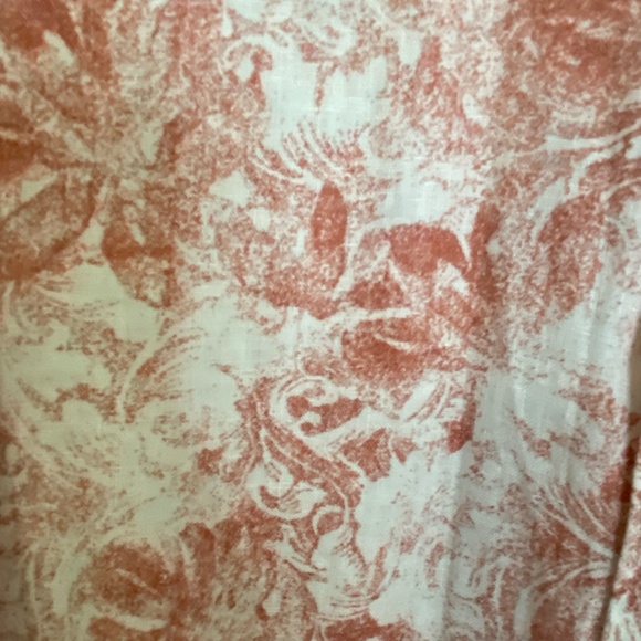 Joseph Abboud Mens Linen Coral Floral Summer Vacation Casual Shirt-Sz-L - Picture 6 of 14